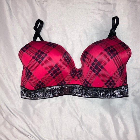 Pink plaid bra - Picture 1 of 3